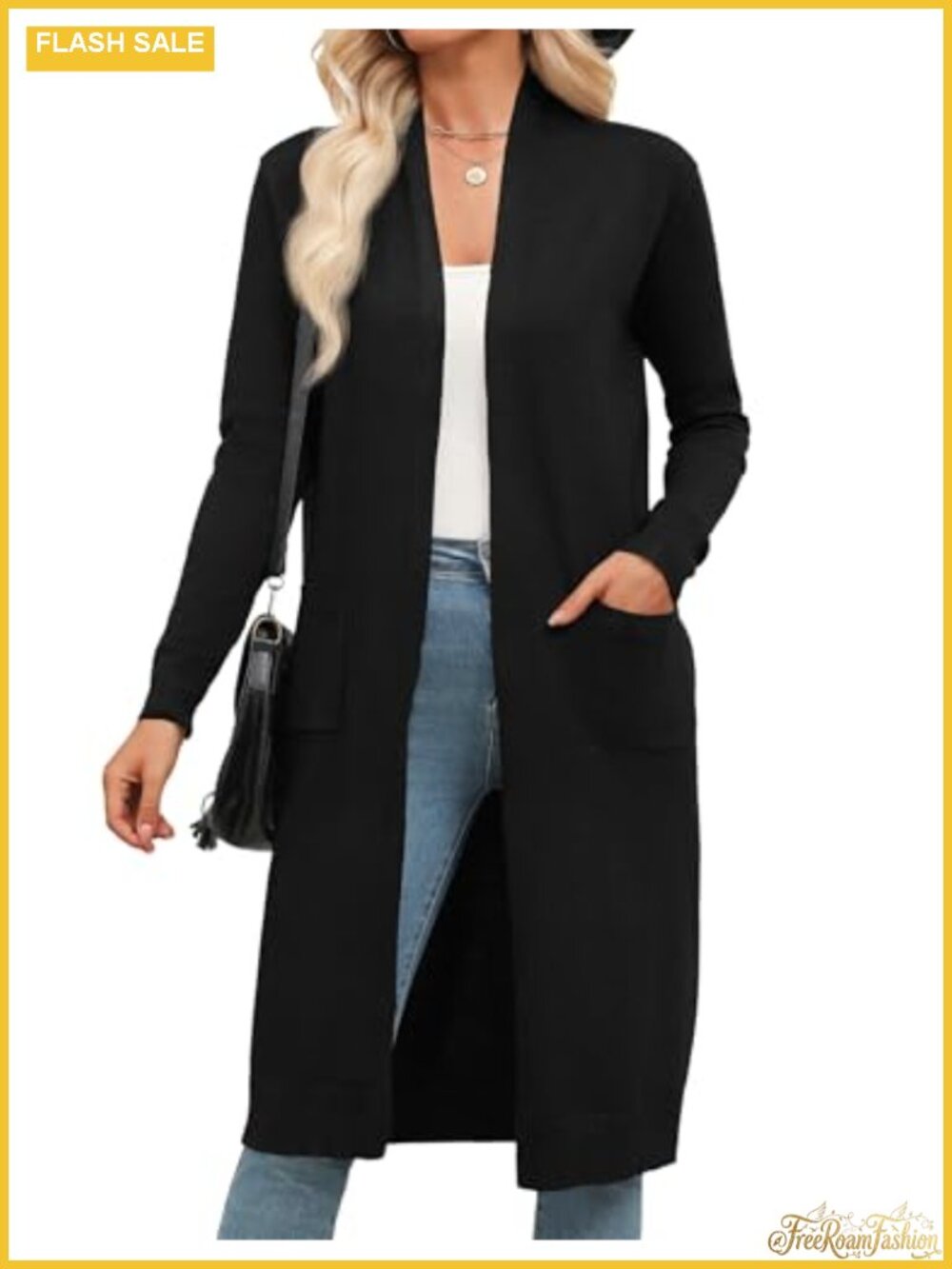 Zeagoo Long Cardigan Sweater Lightweight Open Front Knit Duster with Pockets